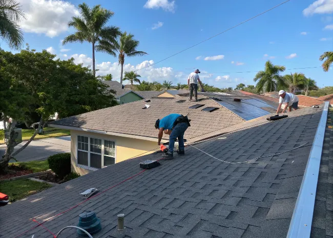 Window technician installing a window